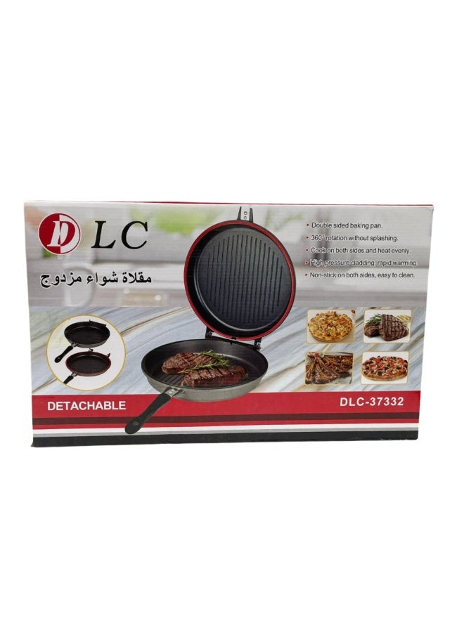 DLC Double Side Grill Pan 32CM – Non-Stick, Durable & Versatile | Compatible with Gas, Electric, Ceramic & Halogen Cooktops - Image 2